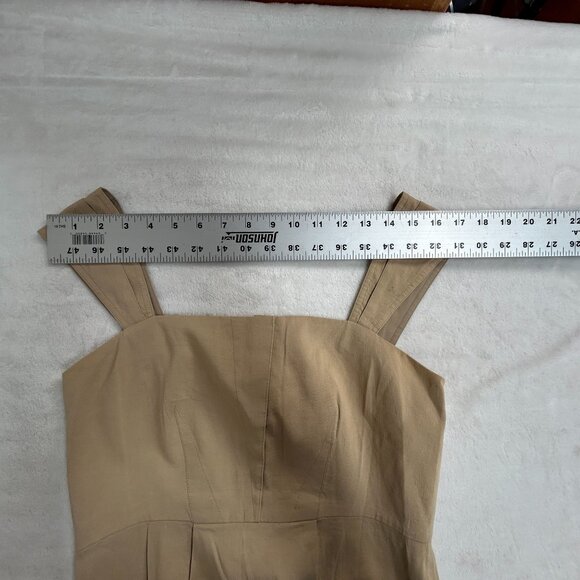 Elie Tahari Womens Beige Sleeveless Dress Size 8 Tie-Back Asymmetric Pockets - Picture 6 of 10